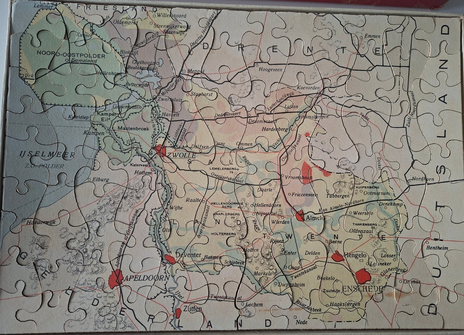Oude schoolpuzzel (<1955) Overijssel., Ophalen of Verzenden