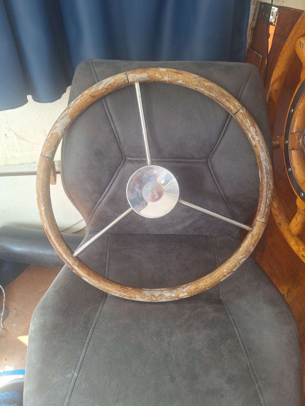 Vetus Stuurwiel Hout/RVS 45 cm, Watersport en Boten, Ophalen of Verzenden, Gebruikt, Overige typen