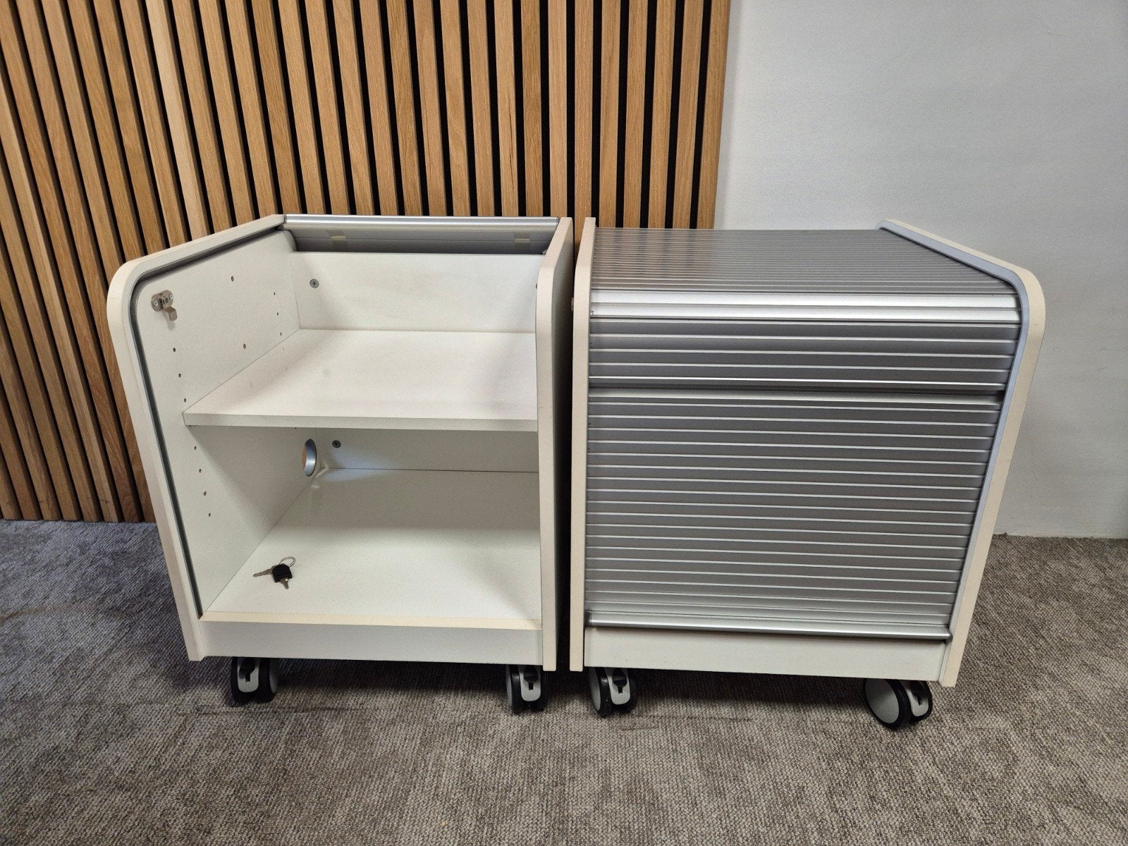 2x IKEA ASPVIK Verrijdbare Roldeurkast / Printerkast, Huis en Inrichting, Kasten | Roldeurkasten en Archiefkasten, Gebruikt, 50 tot 100 cm