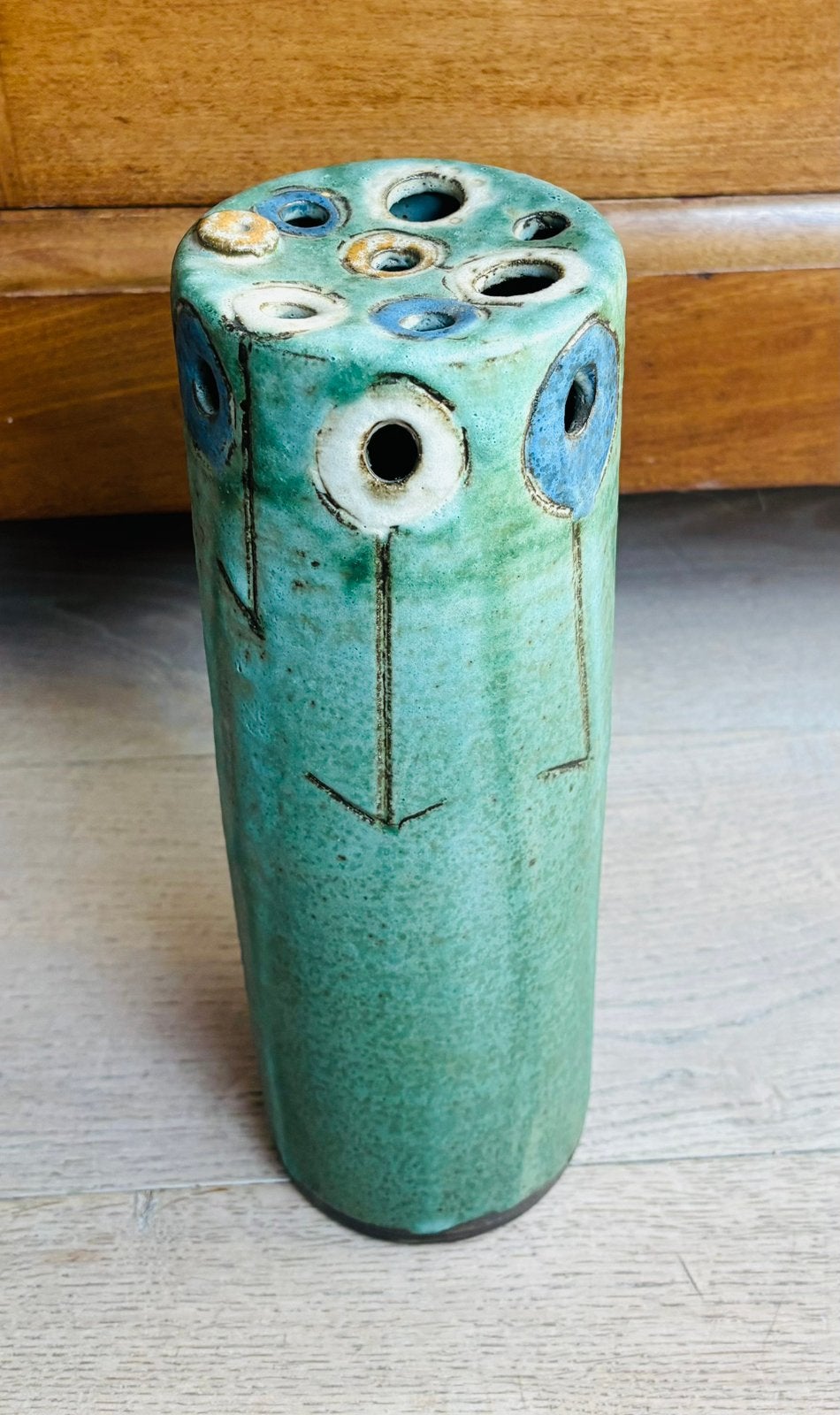 Keramiek vaas Hannie Mein, Ophalen, Vaas, 32 cm, Groen