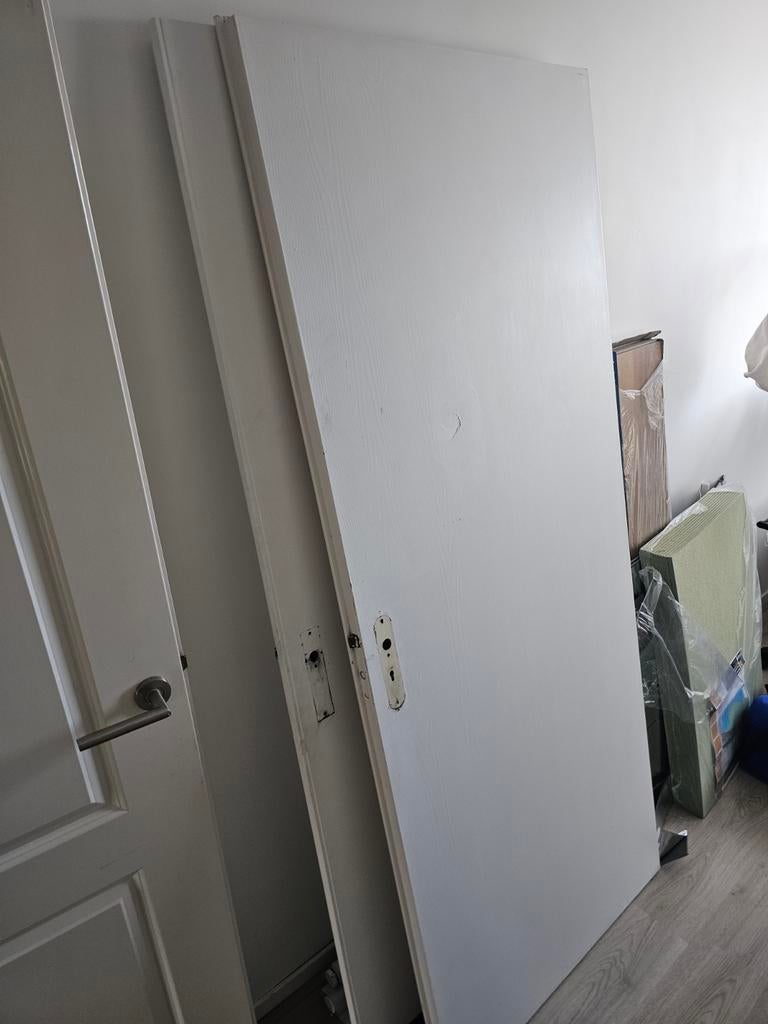 Witte binnendeuren, Doe-het-zelf en Verbouw, Deuren en Horren, Ophalen, Gebruikt, Binnendeur, 200 tot 215 cm