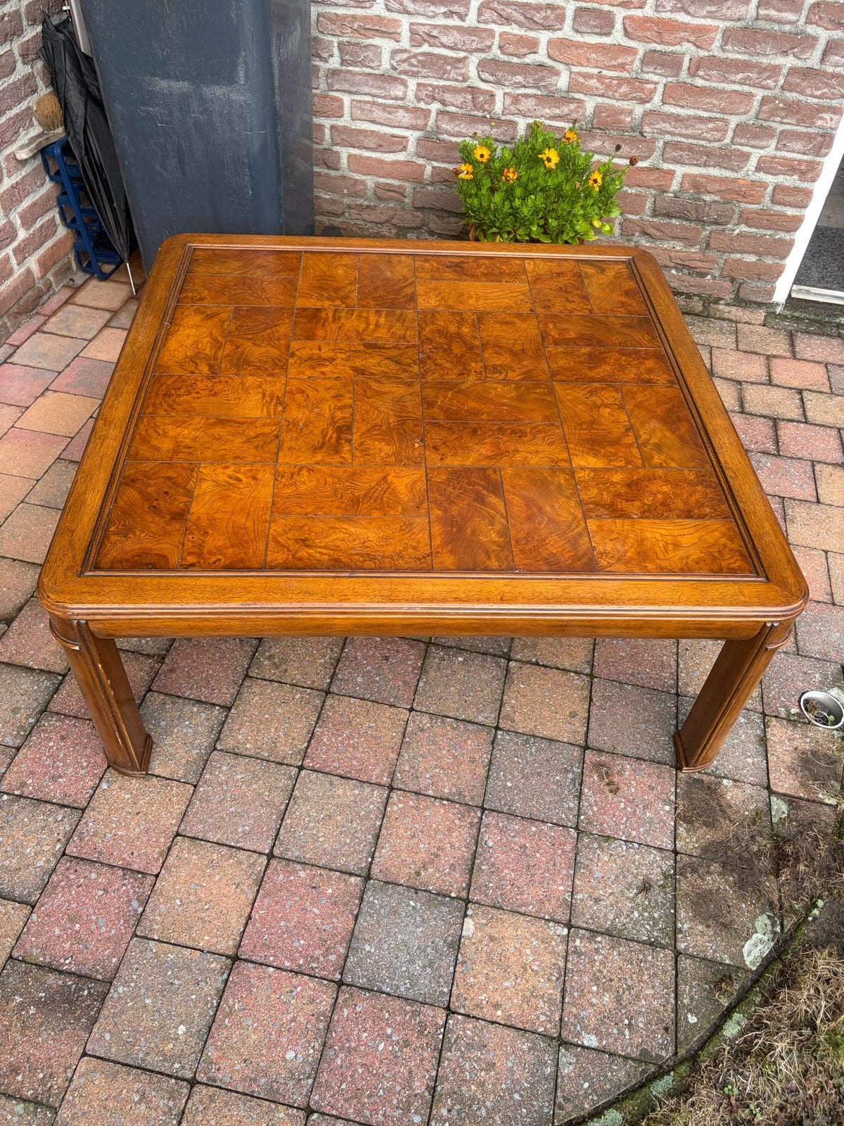 Vintage salon tafel, Huis en Inrichting, Gebruikt, 100 tot 150 cm, Vierkant, 5 – 50