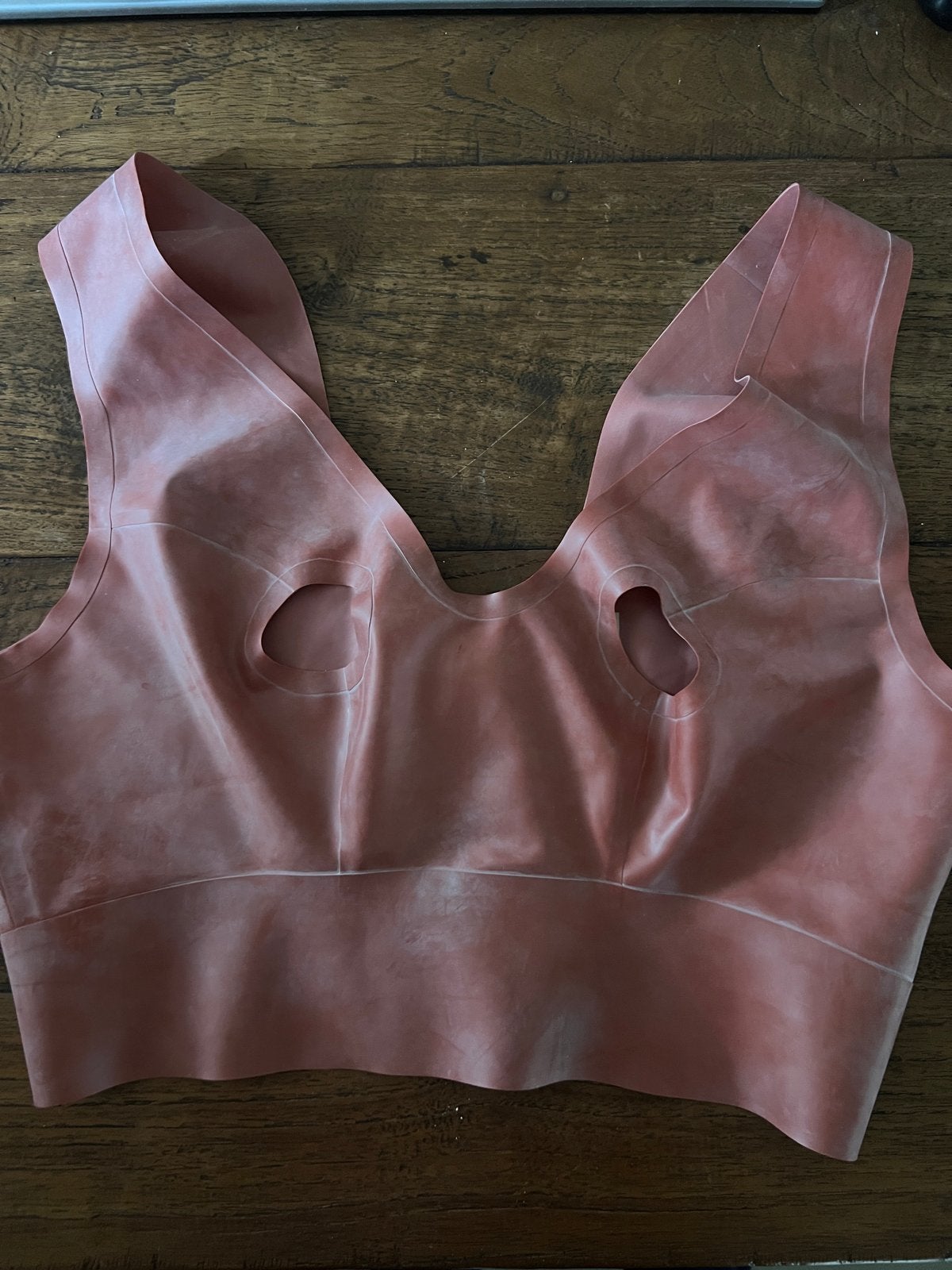 House of Harlot Latex Top met Tepelopeningen maat D-E_F, Kleding | Dames, Maat 38/40 (M), Verzenden, Zo goed als nieuw, Zonder mouw