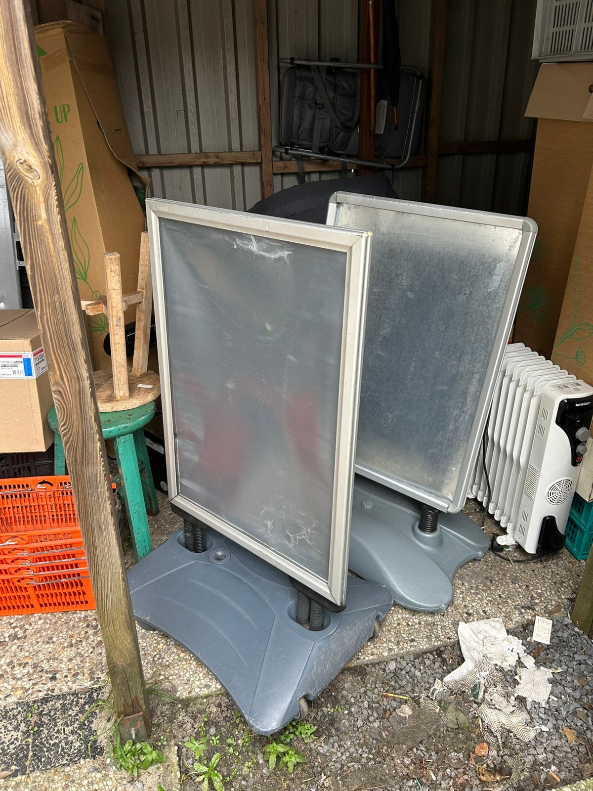 2 x stoepbord verrijdbaar, Verzamelen, Ophalen, Gebruikt
