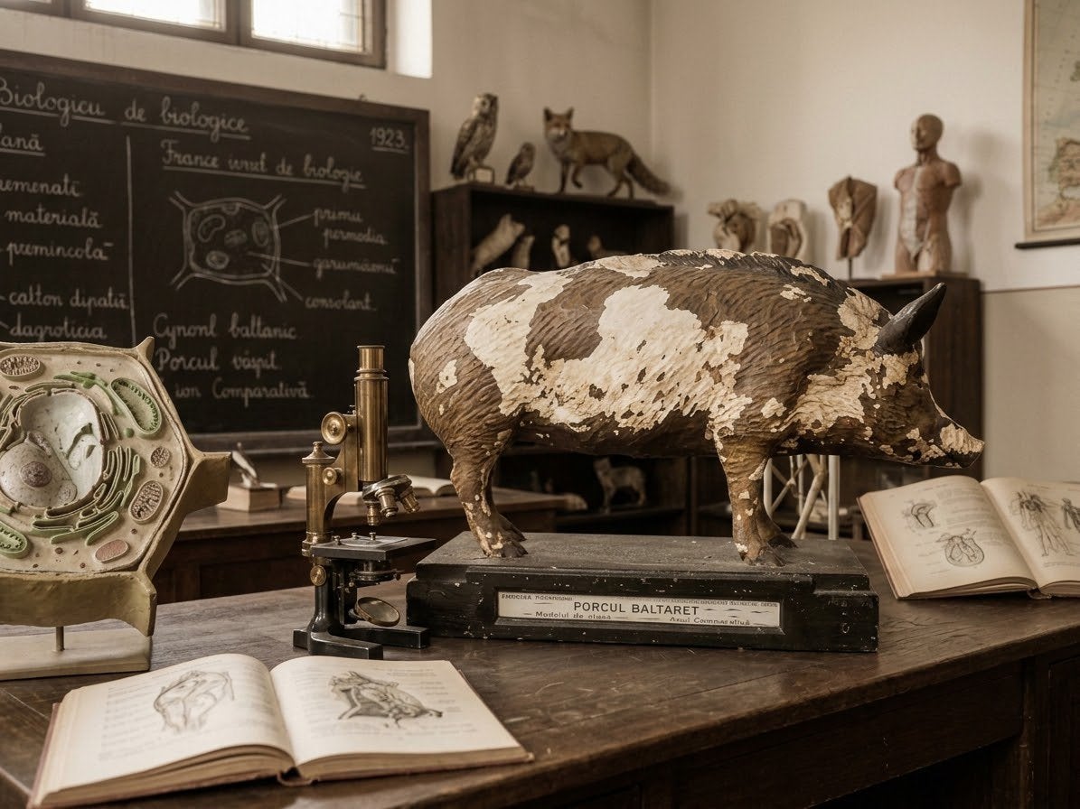 Zeldzaam Antiek Gipsen Schoolmodel Wild Zwijn, ca. 1900, Ophalen
