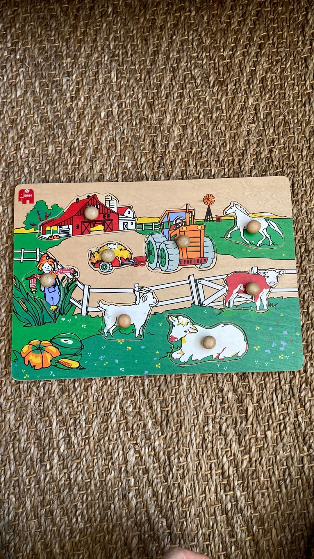 Boerderij houten steekpuzzel dieren, Ophalen of Verzenden, Zo goed als nieuw