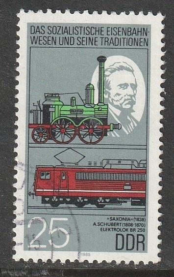 DDR 1985 2969 Spoorwegen 25p, Gest, Ophalen of Verzenden, DDR, Gestempeld
