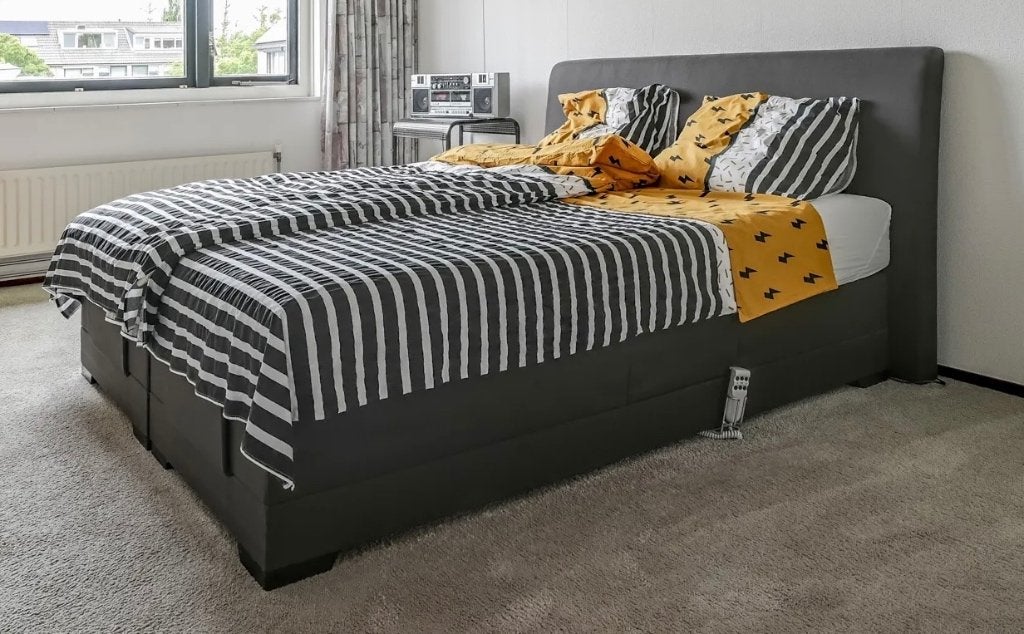 Swiss Sense Elektrische Boxspring Grijs 160x200 - Model 2507, Ophalen, Zo goed als nieuw, 200 cm, Grijs