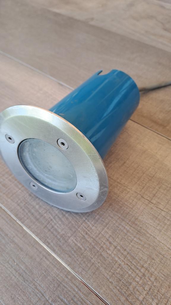 grondspots 4 stuks samen €10 gebruikt maar goed, Ophalen, Minder dan 50 watt, Spots, Rvs