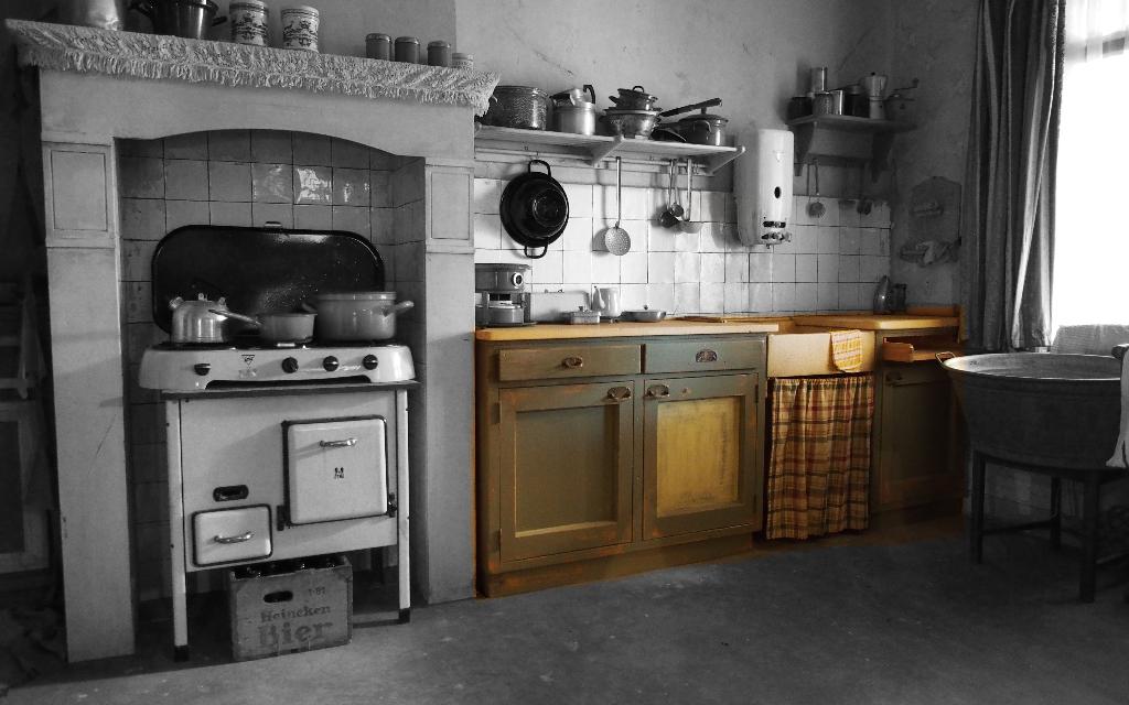 vintage keuken Bruynzeel, Huis en Inrichting, Keuken | Complete keukens, Ophalen, Gebruikt, Overige kleuren, Graniet of Steen