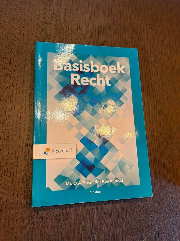 Basisboek Recht - Mr. O.A.P. van der Roest (red.), Boeken, Ophalen of Verzenden, Gamma, Gelezen, HBO