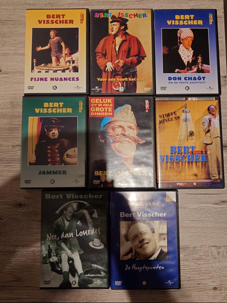 Bert Visscher 8x DvDs, Alle leeftijden, Ophalen of Verzenden, Zo goed als nieuw, Stand-up of Theatershow