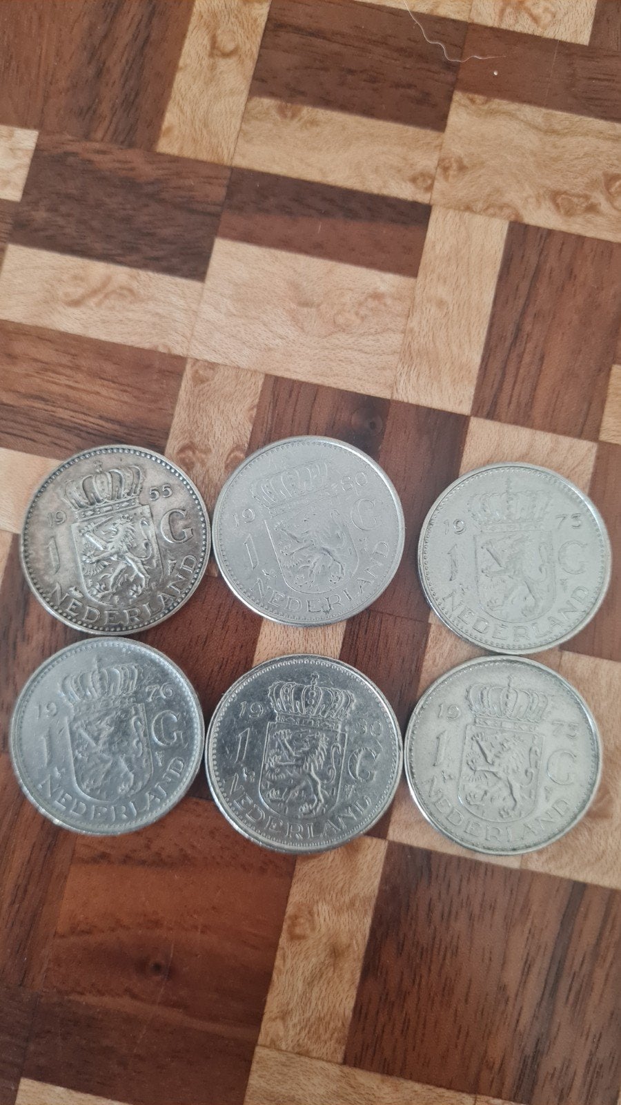 1x zilver gulden 5x gulden na 1956, Ophalen of Verzenden, Koningin Juliana, 1 gulden, Zilver