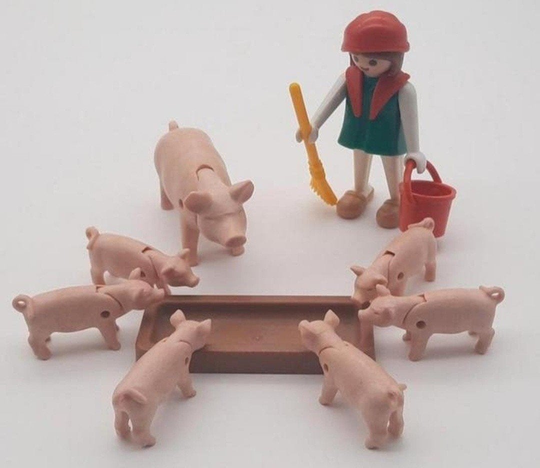 Playmobil 3566 Boerin met varkens compleet uit 1981, Ophalen of Verzenden, Zo goed als nieuw