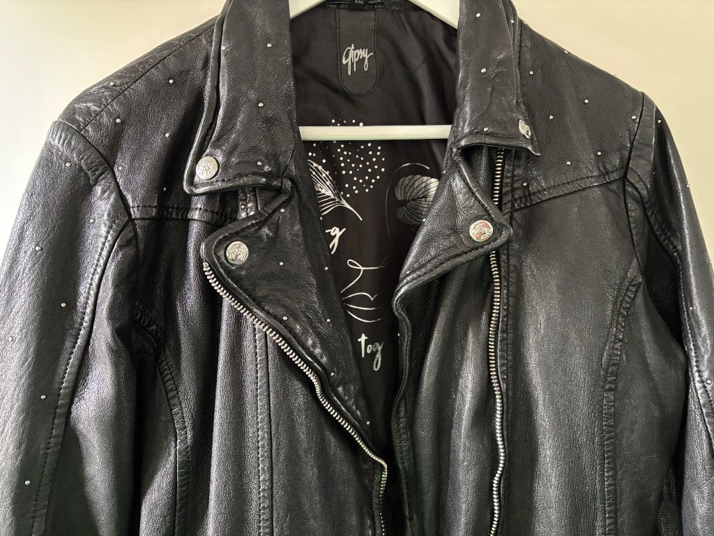 Gipsy by Mauritius biker jack / jas leer met studs, Gipsy, Verzenden, Zwart, Maat 42/44 (L)