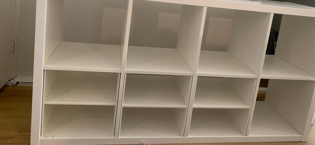 Witte Kallax kast met 8 vakken - IKEA, Ophalen, Met plank(en), Gebruikt, 100 tot 150 cm
