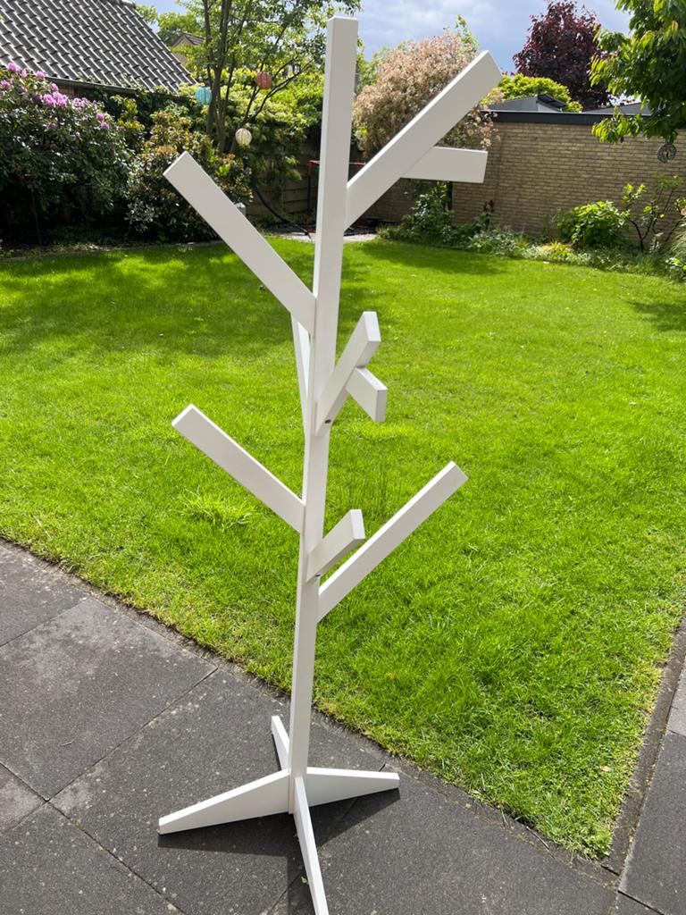 Witte staande kapstok in boomvorm, Ophalen, Gebruikt, Staande kapstok, 150 tot 200 cm