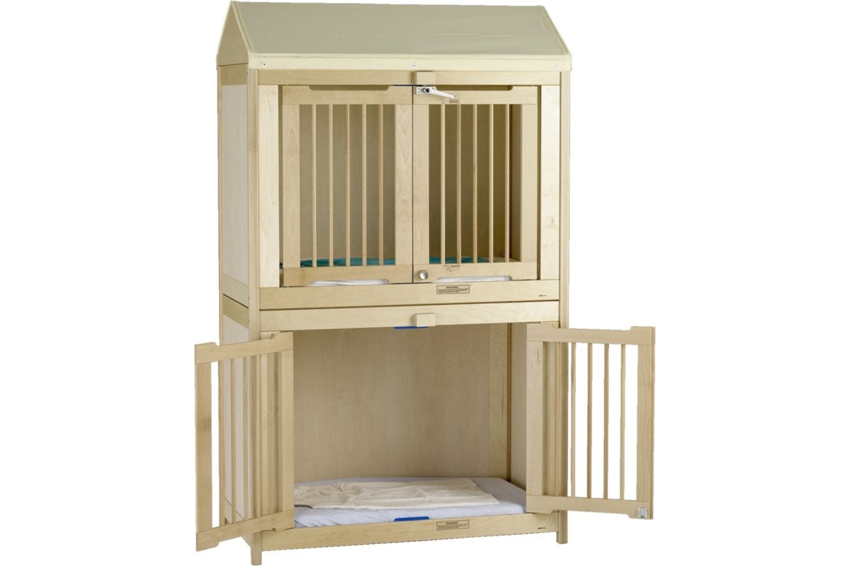 Bed DUO slaper II Profi dicht hout naturel, Ophalen, Gebruikt, Minder dan 140 cm, Minder dan 70 cm