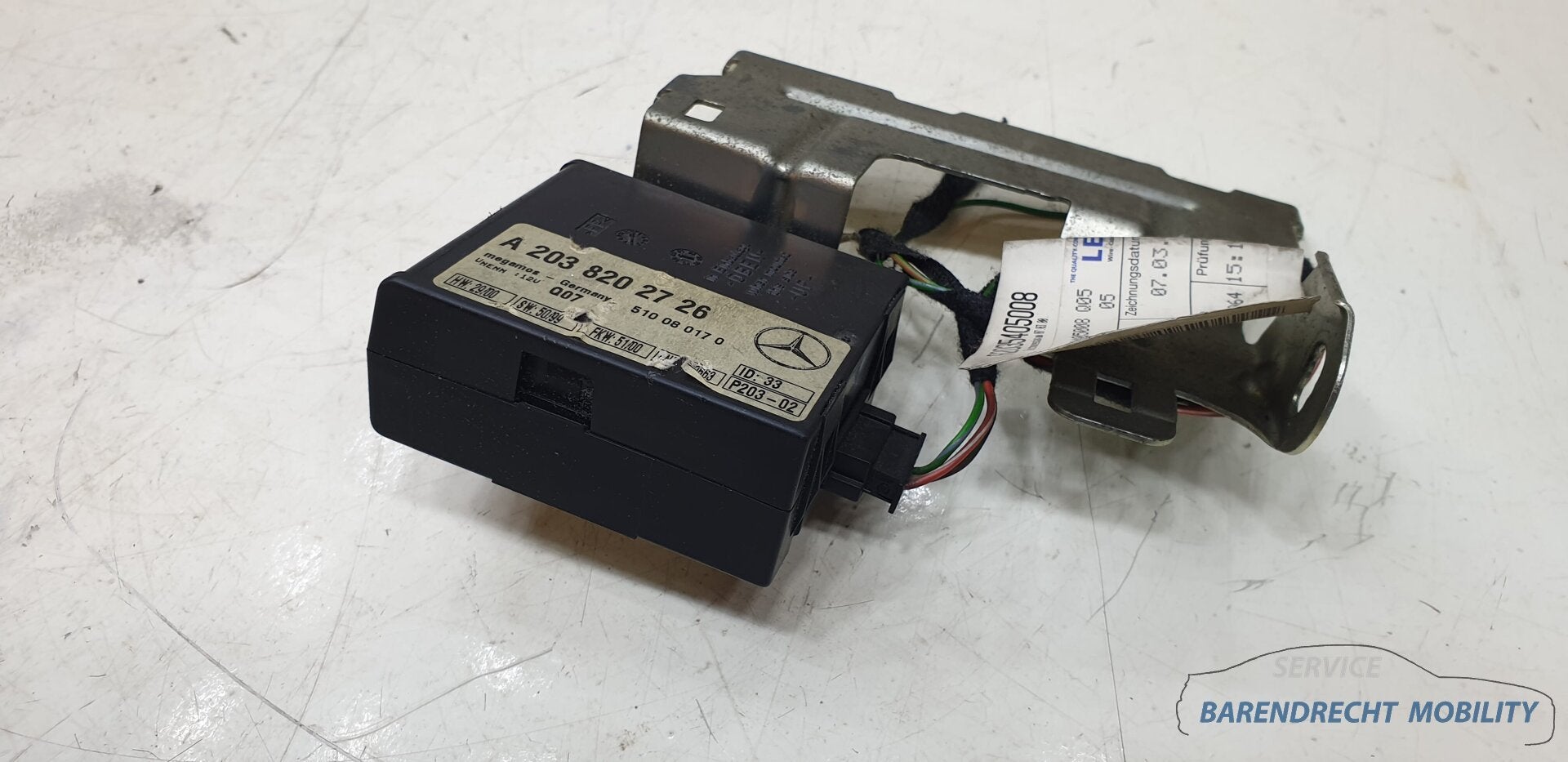 Mercedes W203 S203 C Klasse alarmmodule alarmrelais A2038202, Gebruikt, Mercedes-Benz AG, Mercedes-Benz, Ophalen of Verzenden