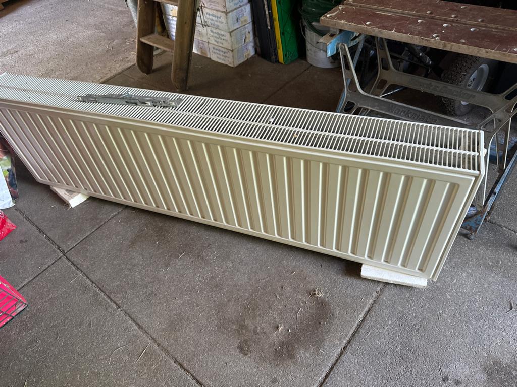 Dubbele radiator 165x46cm, Ophalen, 30 tot 80 cm, Gebruikt, Radiator