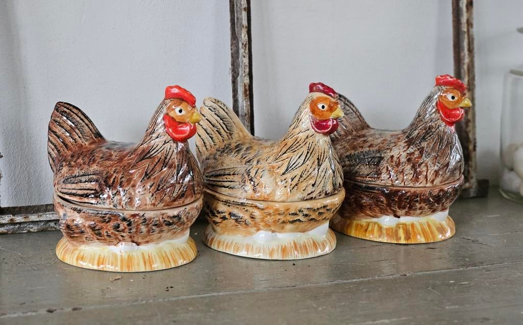 Brocante patéschaal Kip van Michel Caugant uit Frankrijk, Ophalen of Verzenden