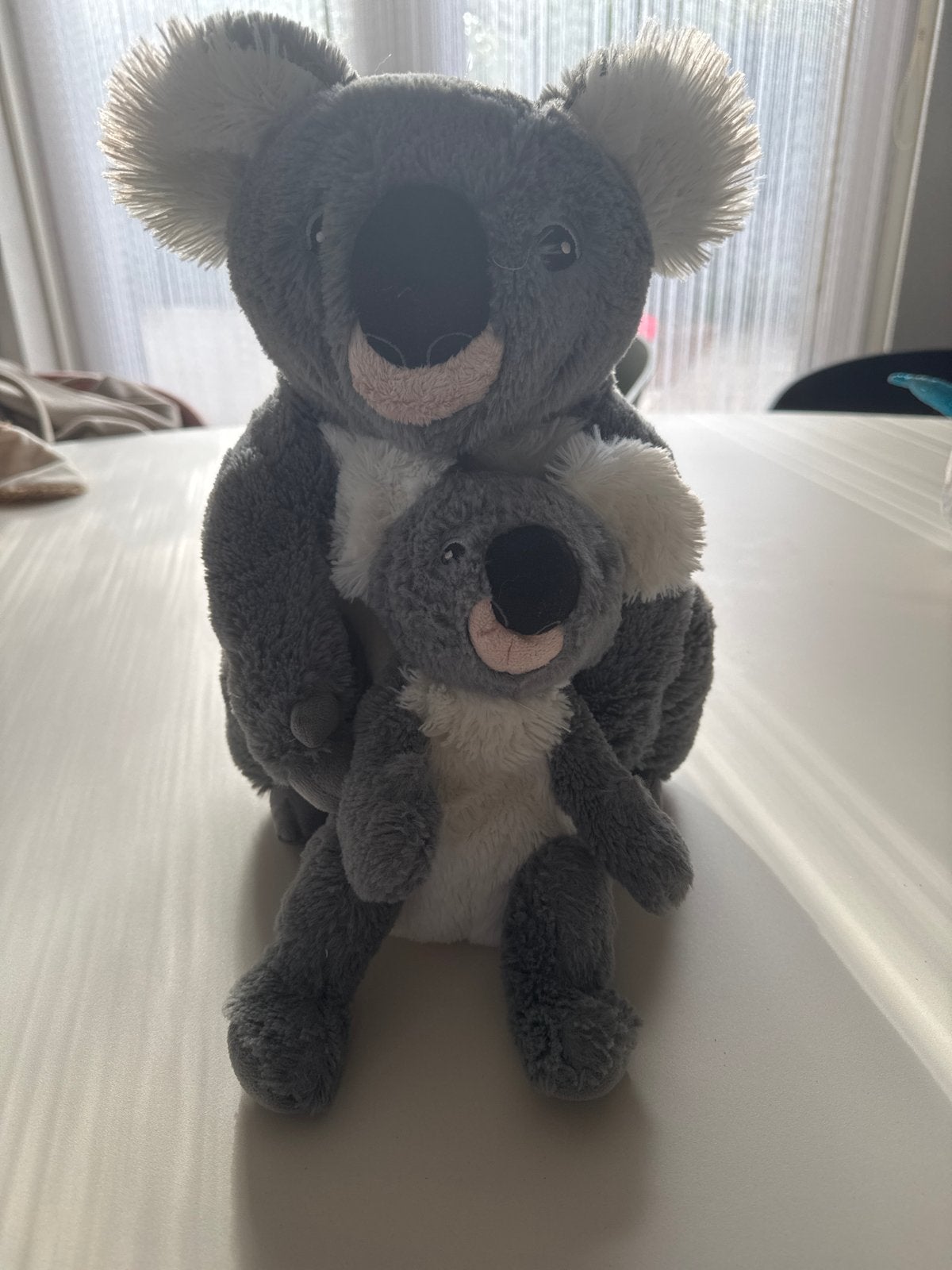 Schattige Koala Knuffels - Moeder en Baby Set, Overige typen, Grijs, Ophalen of Verzenden, Zo goed als nieuw