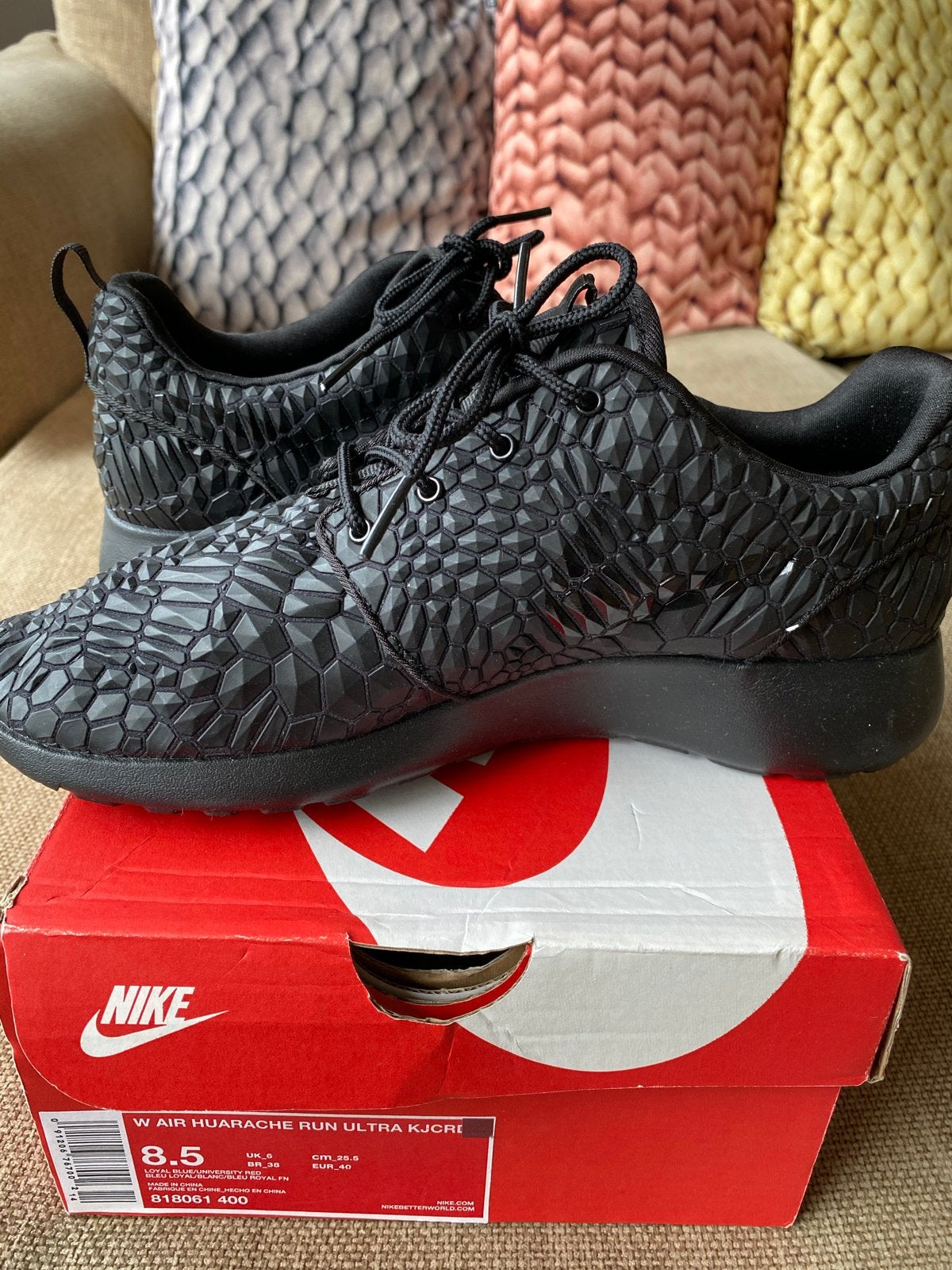 Nike Air Huarache Run Ultra KJCRD - Zwart - Maat 40, Verzenden, Zwart, Nieuw, Sneakers of Gympen