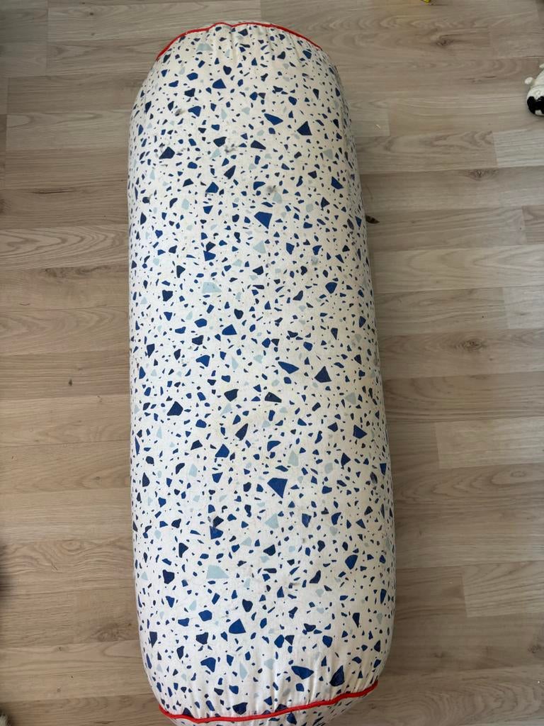 Ongebruikt cilinderkussen met terrazzo print, Ophalen, Nieuw, Blauw, Cilindervormig