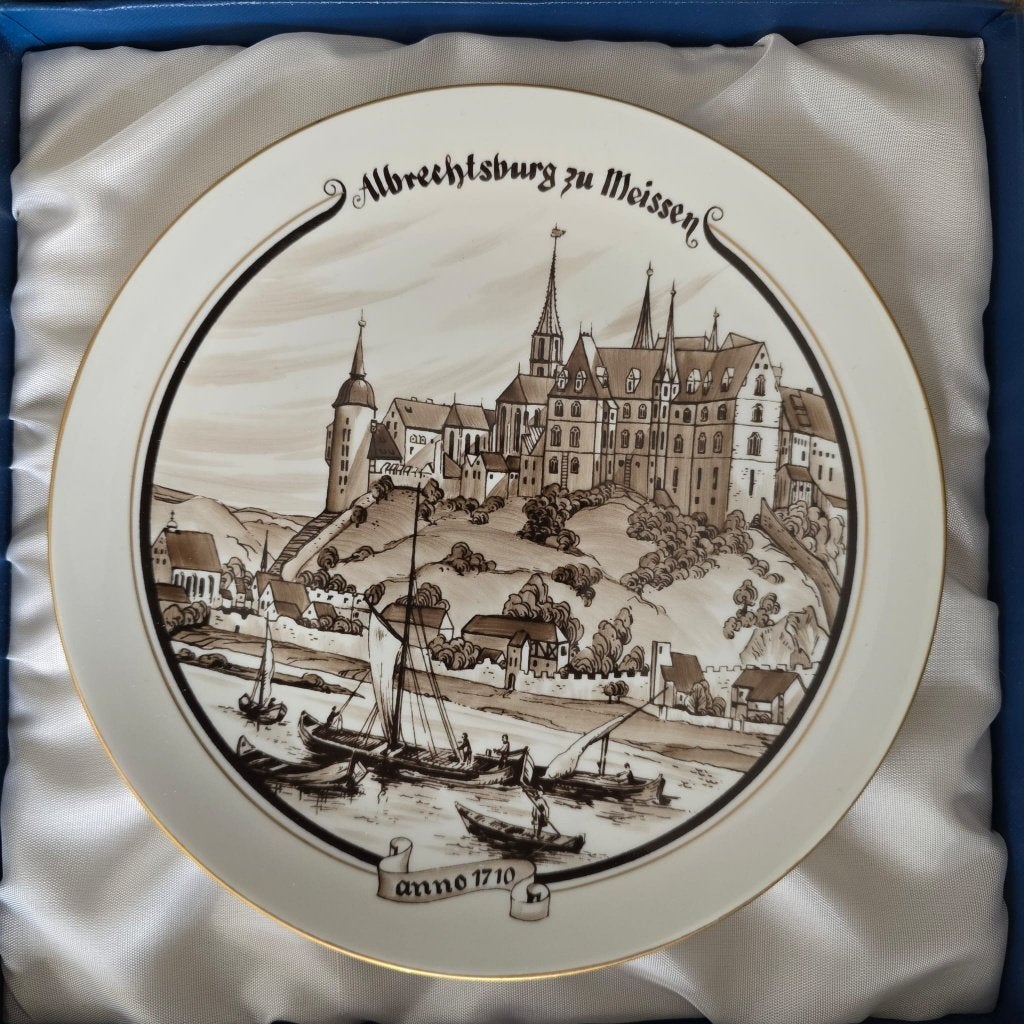 Meissen wandbord “Albrechtsburg zu Meissen – anno 1710”, Antiek en Kunst, Ophalen of Verzenden