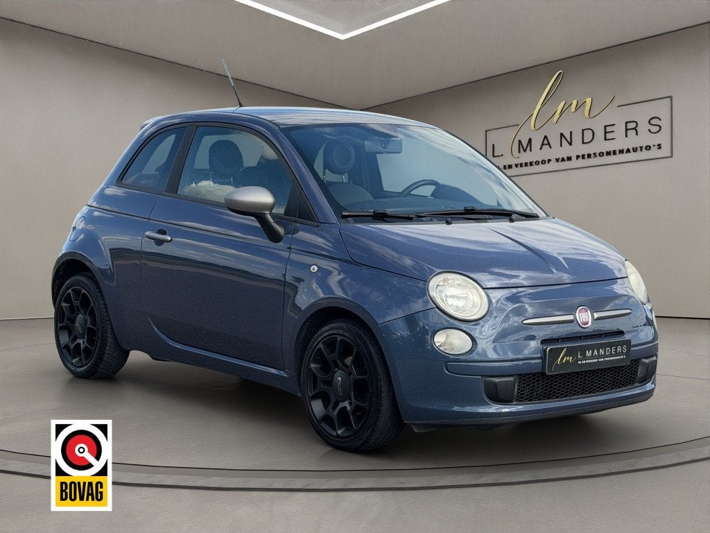 Fiat 500 0.9 TwinAir Turbo 2011 BLAUW | Airco | NL | Leder, Keurmerk '100% Onderhouden', Euro 5, 86 pk, 31 €/maand