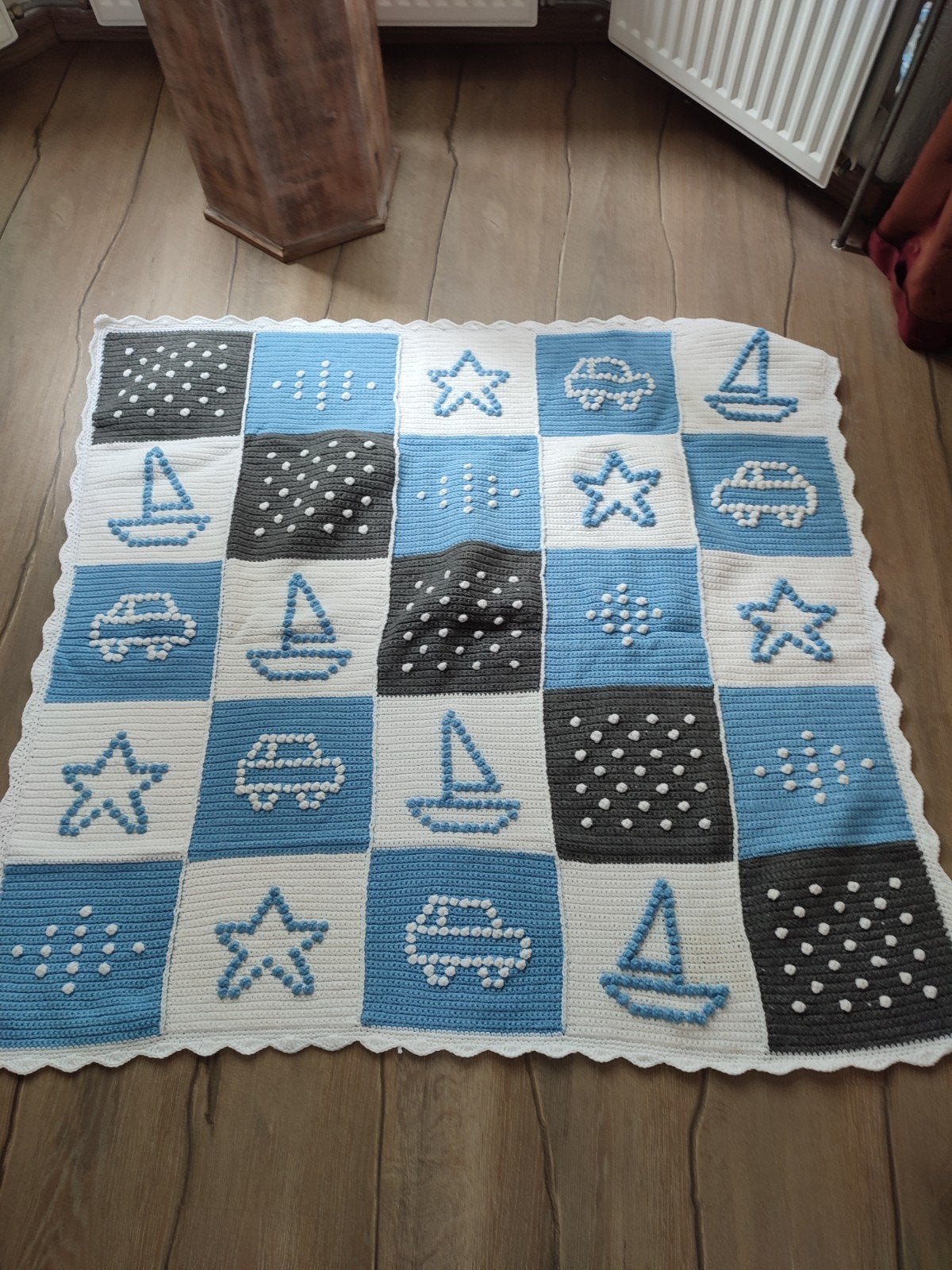 Nieuwe handgemaakte gehaakte babydeken van acryl, Nieuw, Ophalen of Verzenden, Meerkleurig, Handgemaakt