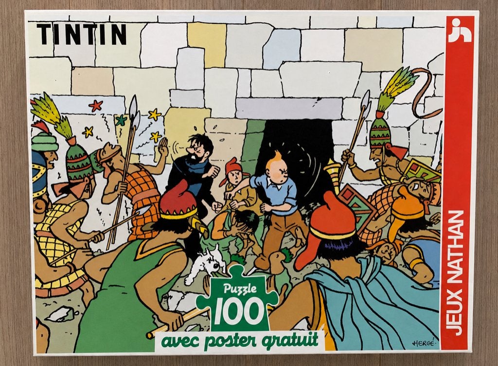 KUIFJE - puzzel De Zonnetempel + poster * 1992 * NIEUW, Ophalen of Verzenden, Kuifje, Nieuw, Boek of Spel