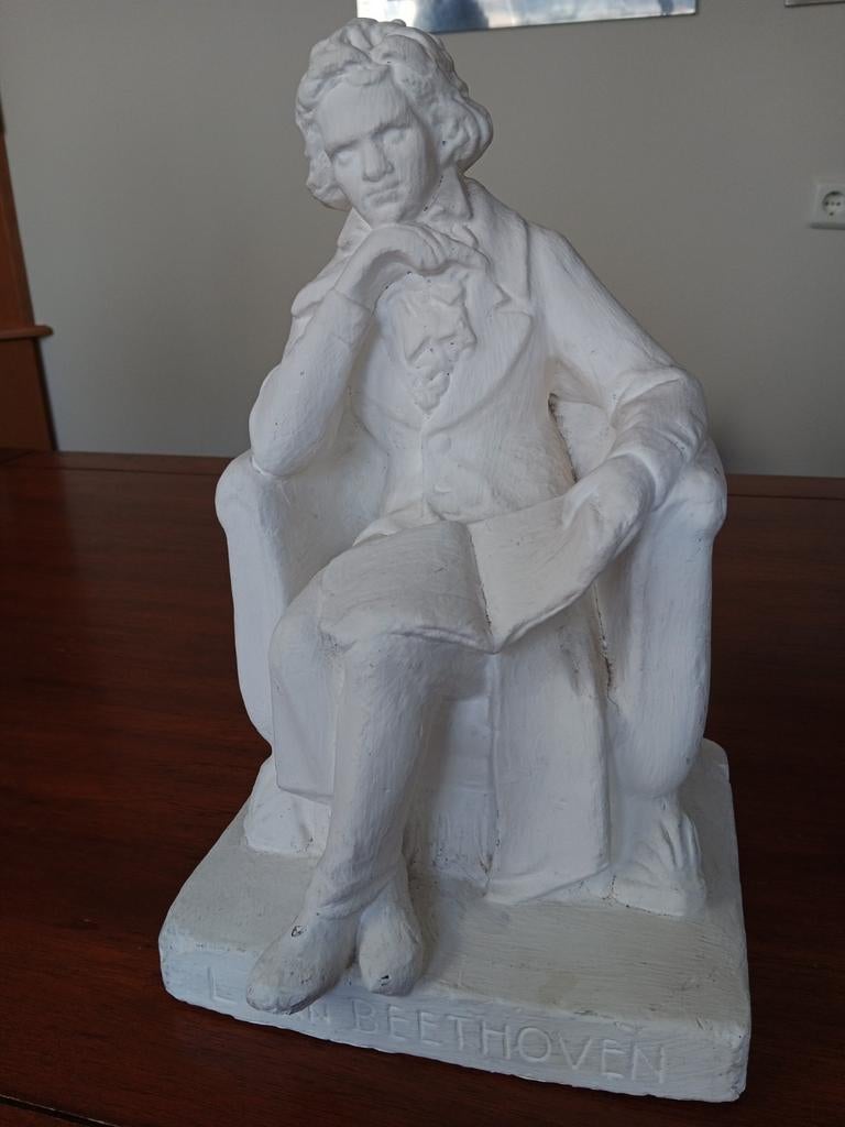 Beeld van Ludwig van Beethoven in Gips, Ophalen, Gips, 20 - 50 cm, Beeld