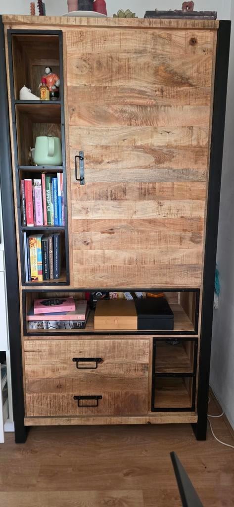 Mango houten kast, Ophalen, Minder dan 50 cm, 200 cm of meer, Zo goed als nieuw