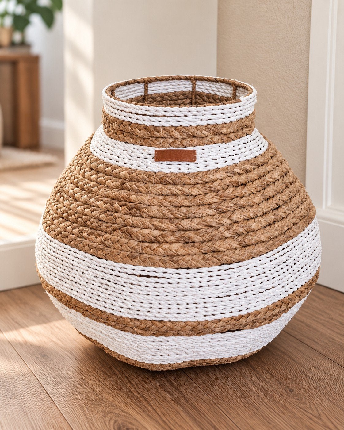 Rivièra Maison RM Emelisse Vase – Naturel/Wit, Ophalen of Verzenden, Rond