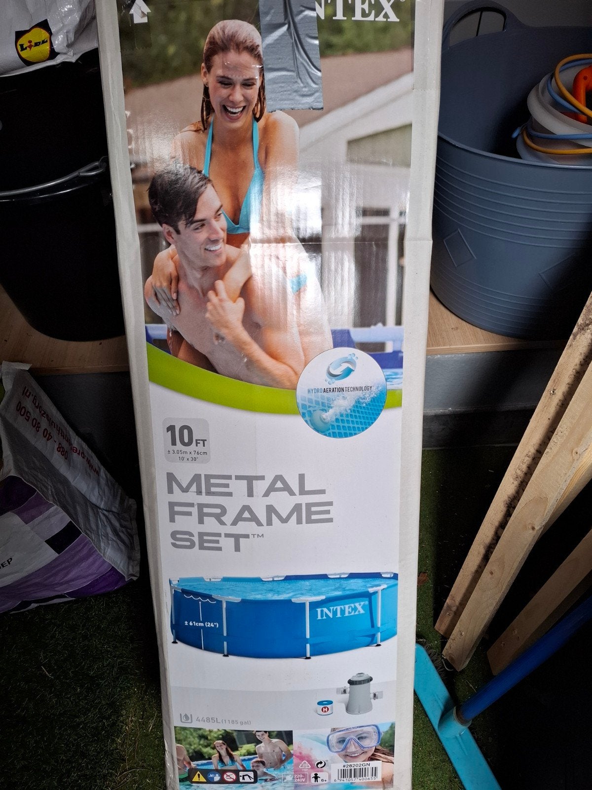 Intex Metal Frame Zwembad 3.05m met complete accessoires, Tuin en Terras, Zwembaden, Ophalen, Rond, Zo goed als nieuw, Opzetzwembad
