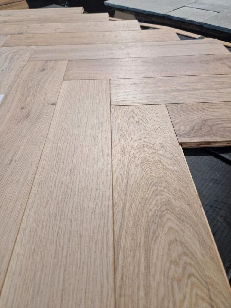 EIKEN VISGRAAT VLOER VISGRAATPARKET HOUTEN VLOEREN, Ophalen of Verzenden, Nieuw, 75 m² of meer, Parket