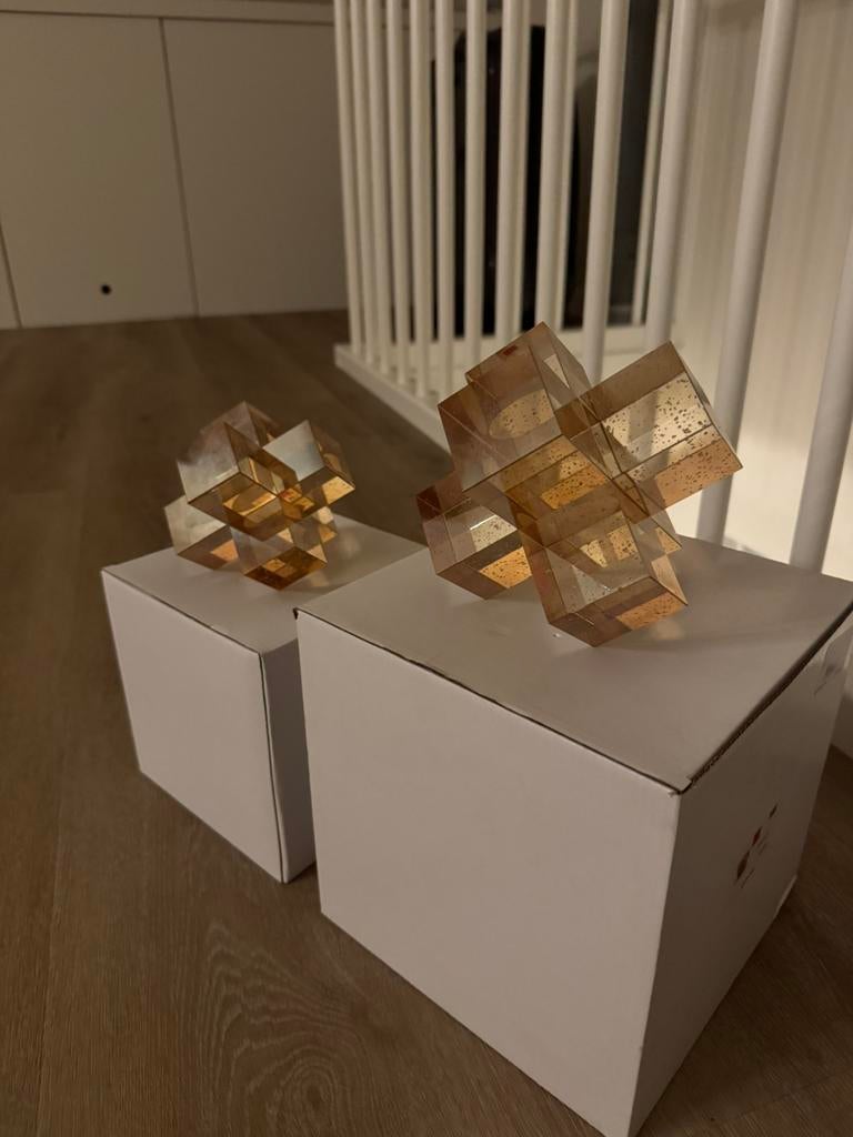 Colmore Decorative cross natural crystal glas set, Huis en Inrichting, Complete inboedels, Ophalen of Verzenden