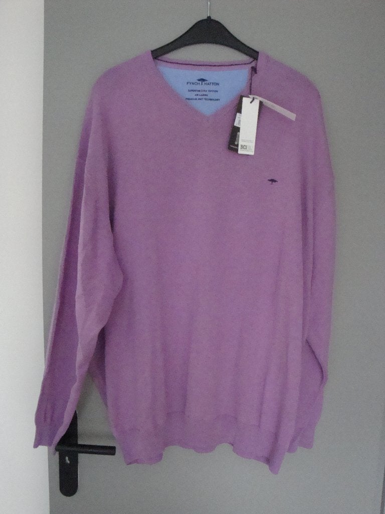 Maat 4XL. Nieuwe lila FYNCH HATTON trui., Kleding | Heren, Grote Maten, Nieuw, Ophalen of Verzenden, FYNCH HATTON, Paars