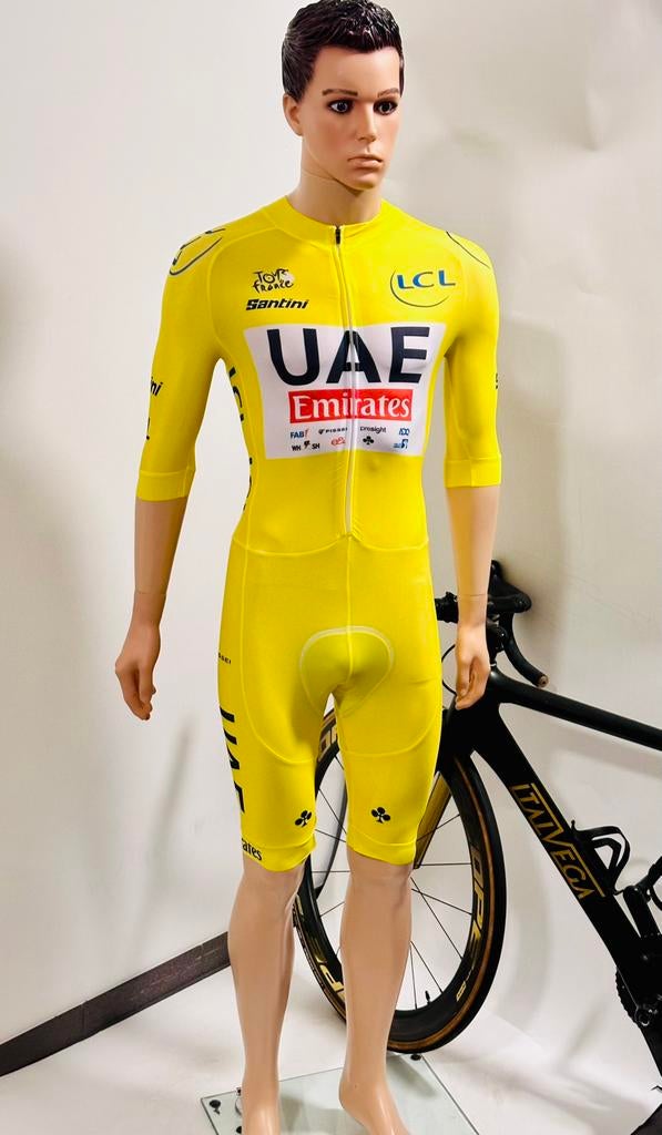 Wielrenkleding wielrenpak snelpak speedsuit maat S Santini, S, Heren, Ophalen of Verzenden, Zo goed als nieuw