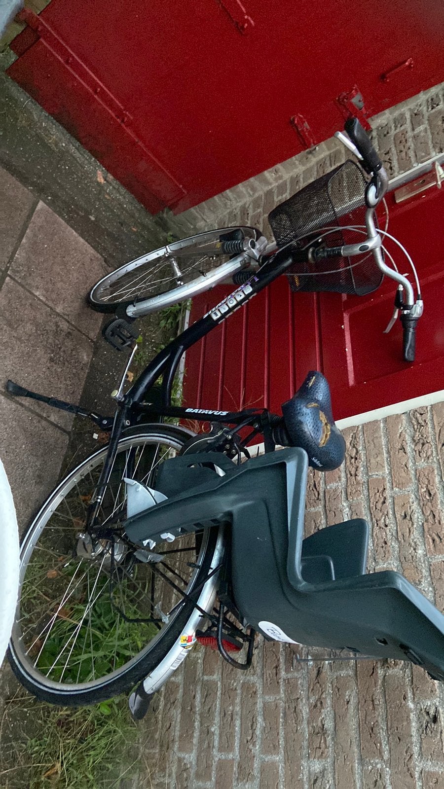 Moederfiets fiets dames damesfiets batavus met kinderzitje, Fietsen en Brommers, Fietsen | Dames | Moederfietsen, Ophalen, Mandje