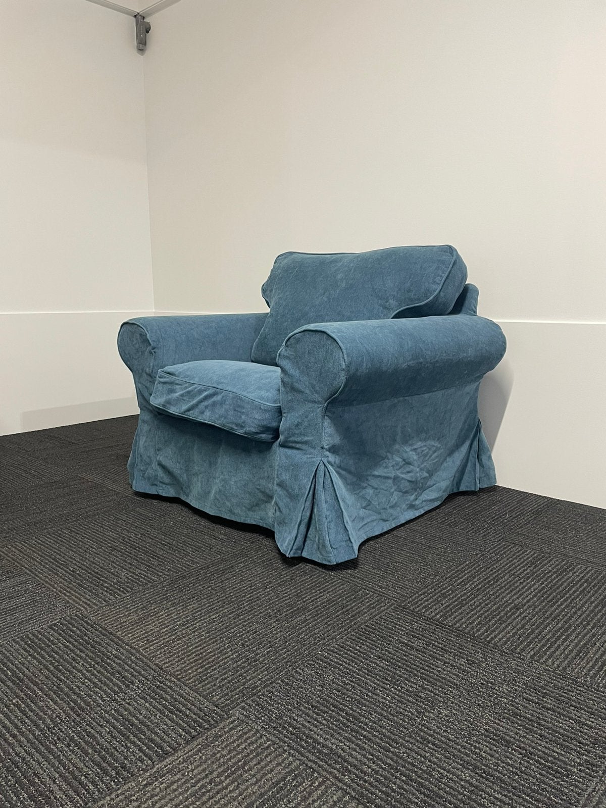 IKEA Ektorp Fauteuil Blauw - Comfortabele Stoel, Huis en Inrichting, Fauteuils, Ophalen, Zo goed als nieuw, 75 tot 100 cm