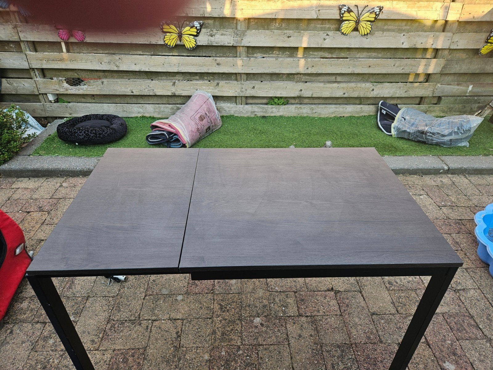 Uitschuifbare tafel van Ikea, zwart/bruin, 80x120x70, Ophalen, Zo goed als nieuw, Rechthoekig, 50 tot 100 cm