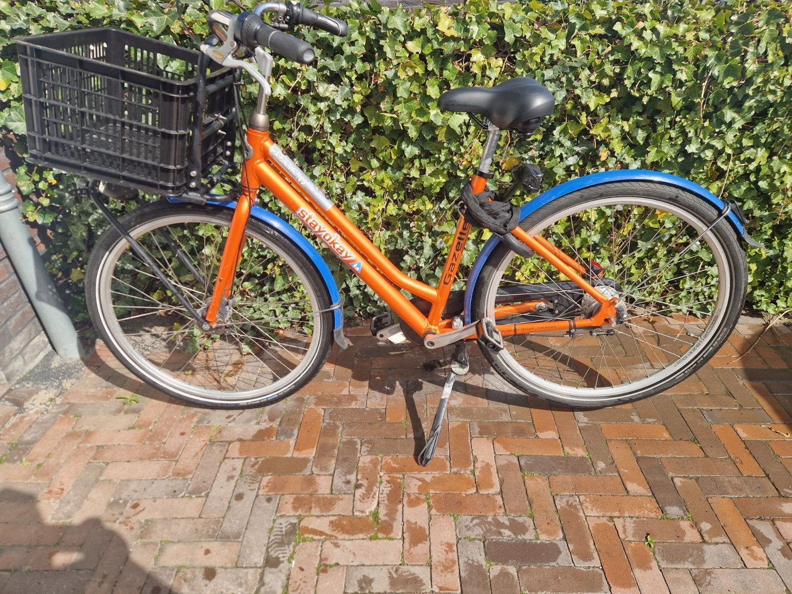 Gazelle transportfiets 47 cm met krat en 7 versnellingen, Ophalen, Gebruikt, Velgrem, 47 tot 50 cm