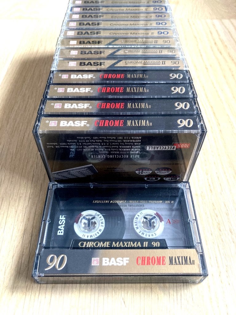 Set van 14x BASF Chrome Maxima II cassettebandjes, Gebruikt, 2 t/m 25 bandjes, Overige genres, Ophalen of Verzenden