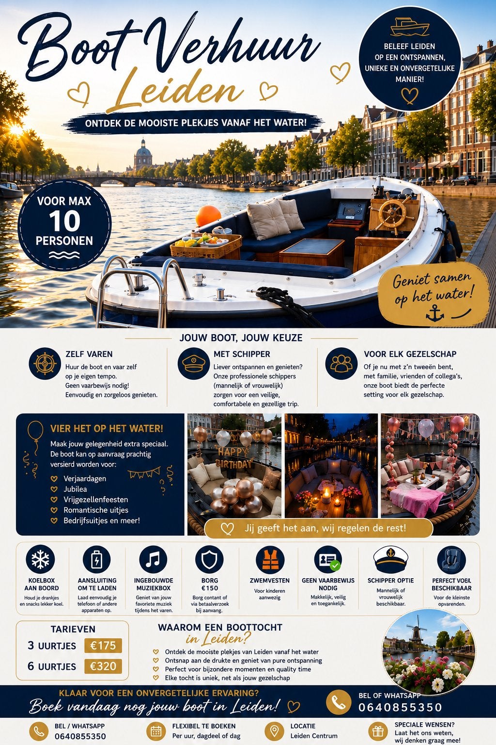 Bootverhuur Leiden – Ontdek Leiden vanaf het water!, Ophalen