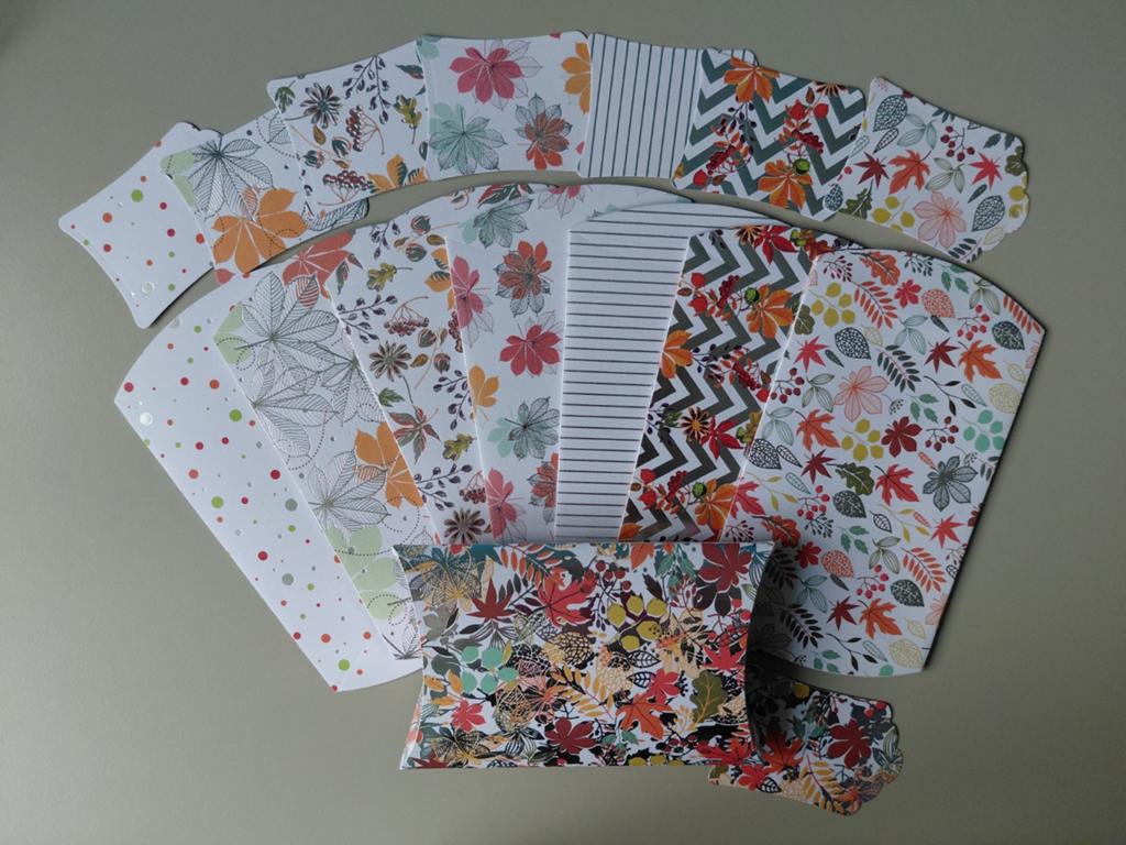 Handgemaakte Pillowbox Cadeaudoosjes – Herfst Thema – 8 stuk, Ophalen of Verzenden, Nieuw