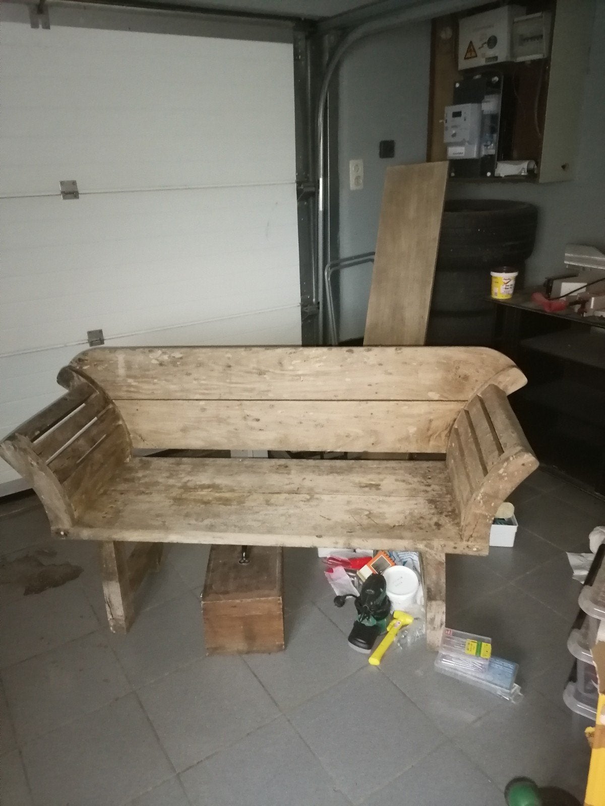 Teakhouten Tuinbank Antiek, Tuin en Terras, Tuinbanken, Ophalen, Gebruikt, Teakhout