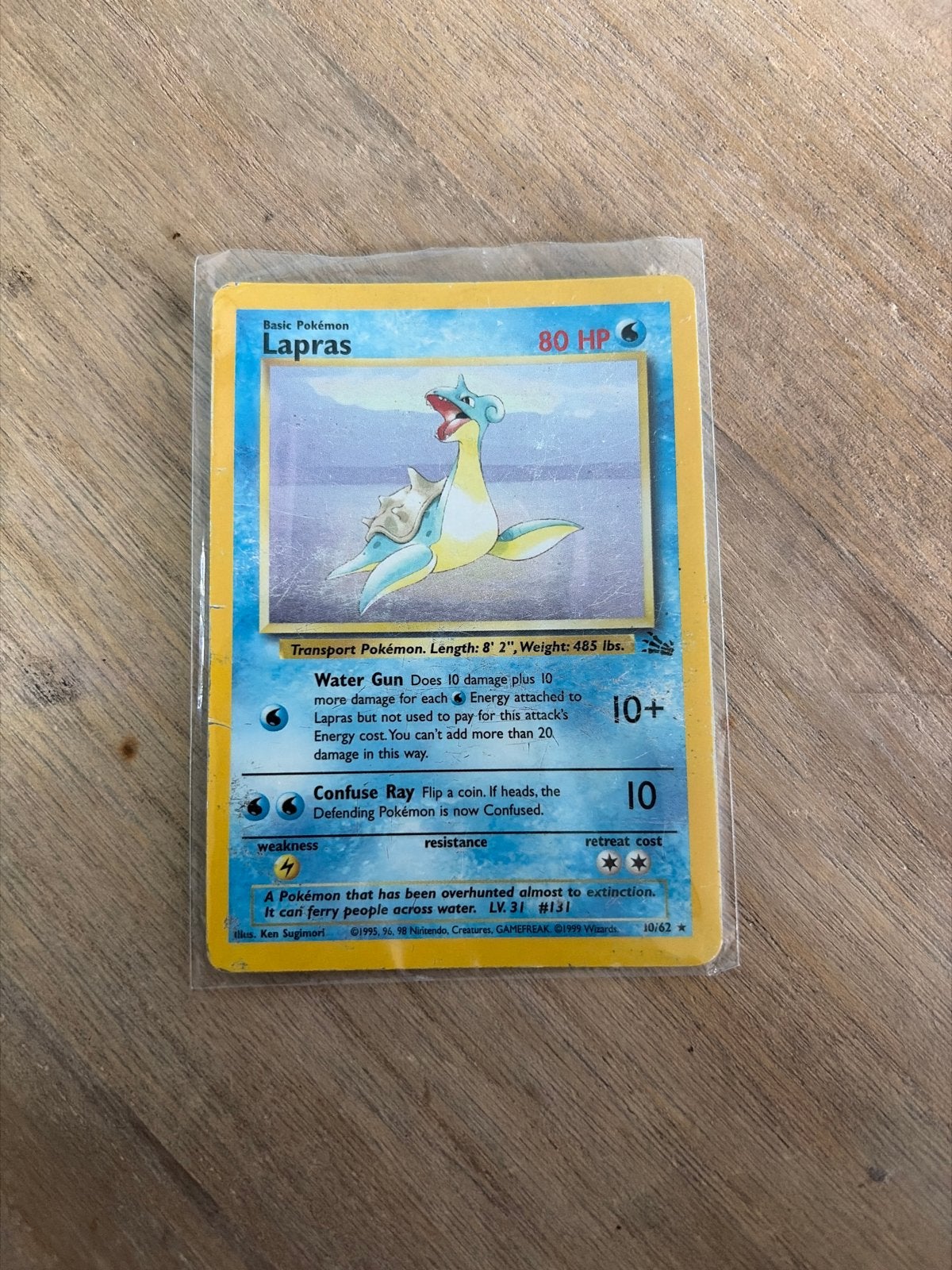 Pokemon Lapras 10/62 Fossil Set 1st Edition, Ophalen of Verzenden, Zo goed als nieuw, Losse kaart