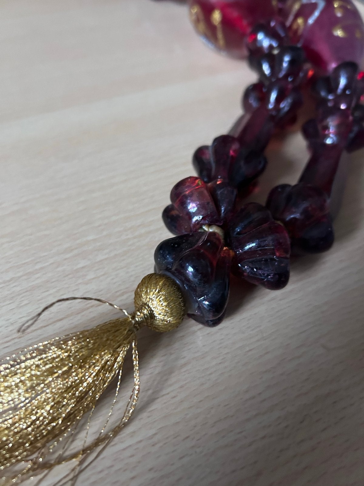 Decoratieve kralenketting met kwastje arabisch glas, Ophalen of Verzenden